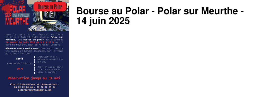 Bourse au Polar - Polar sur Meurthe - 14 juin 2025